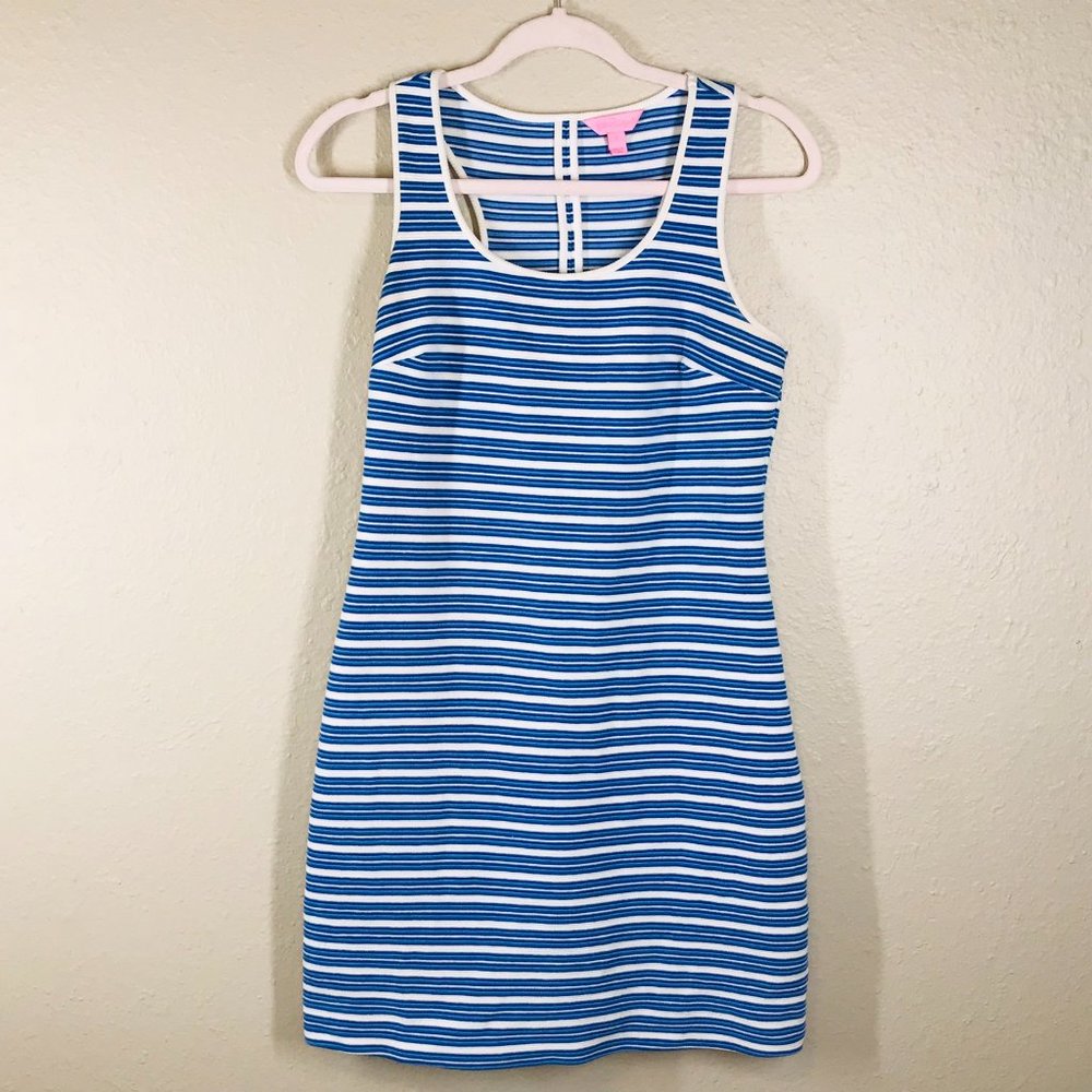 Lilly Pulitzer Blue & White Striped Halter Mini Dress
